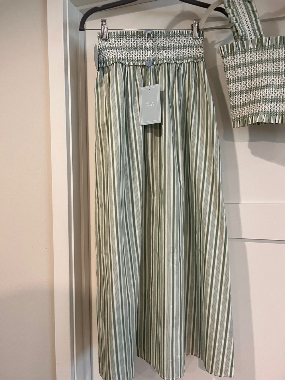 Hill House Delphine Skirt and Azalea Top Set - Apple Green Variegated Stripe XS - Picture 9 of 9